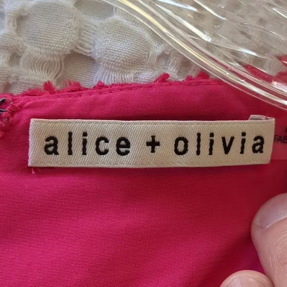 Alice + Olivia Clyde Tweed Boucle Shift A-line Dress Sleeveless Pink Sz 14 - Picture 11 of 12